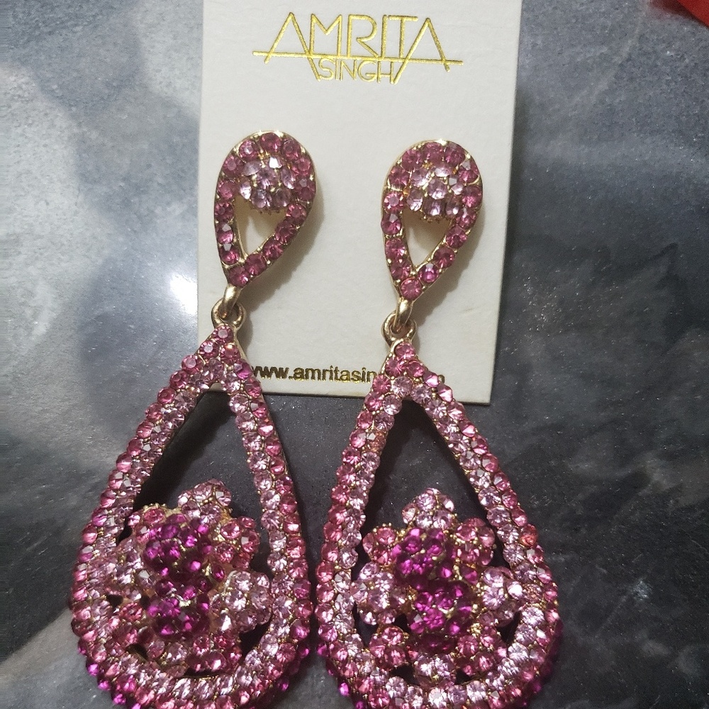 Pink crystal earrings